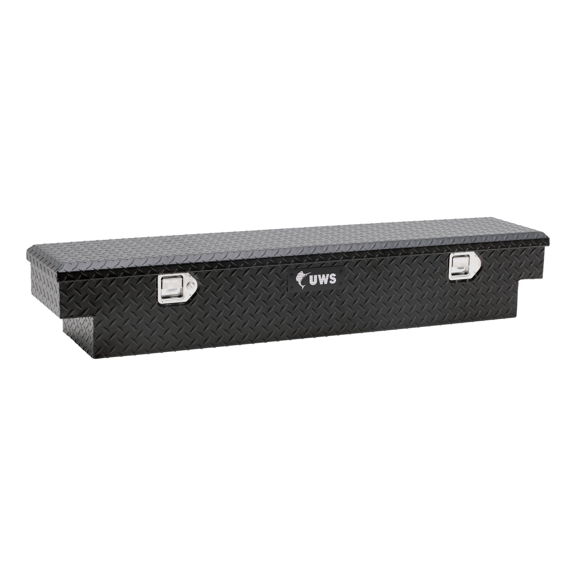 UWS UTV Tool Box - 59 3/4in. x 12 1/4in. x 10 1/4in., Aluminum, Black Powder Coat, Locking Handles, Model# EC10893